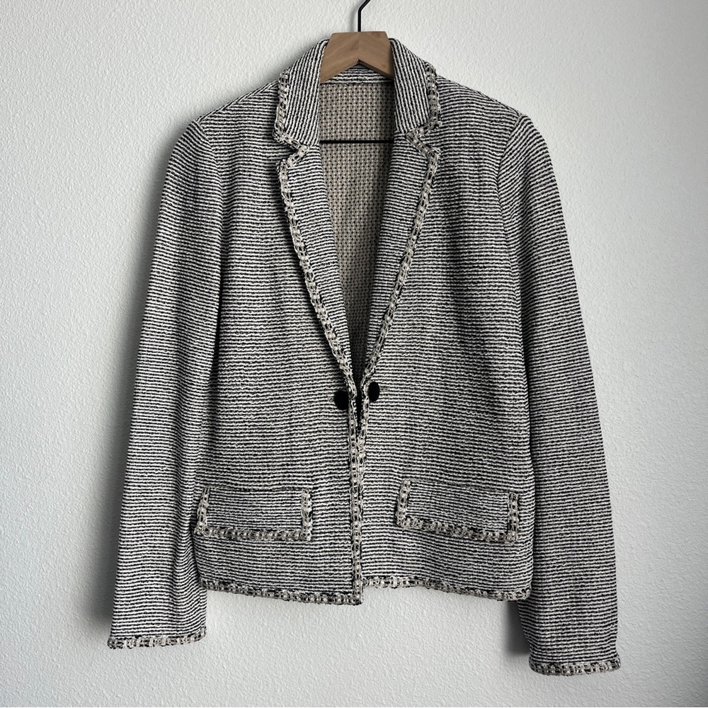St. John Knits Micro Stripe Blazer Jacket